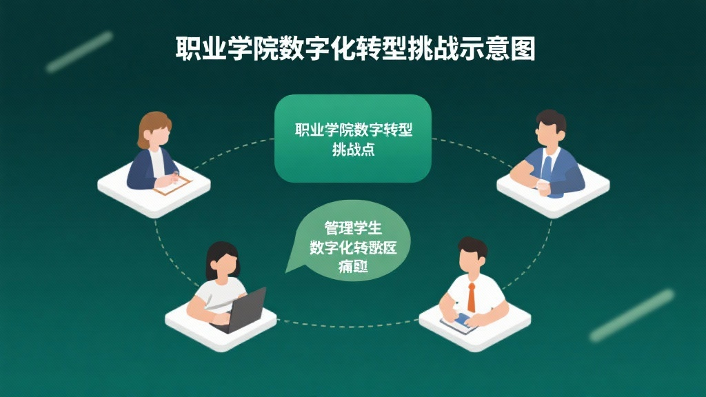 職業學院數字化轉型挑戰示意圖